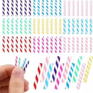 기그신 공예용 크리스마스 사탕 지팡이 60개 미니 플라스틱 가짜 장식 무지개 페퍼민트 트리 걸이 DIY 파티