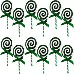 크리스마스 트리 캔디를 위한 12개의 사탕 지팡이 플라스틱 장식 페퍼민트 할로윈 추수감사절 홈 파티