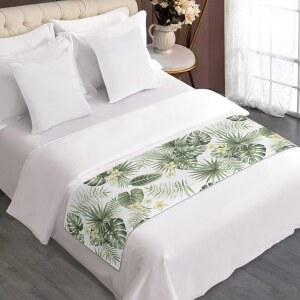 ZFRXIGN 트로피컬 침대 러너 & 스카프 가정용 호텔 장식 펑키 침구 세트 킹 스몰 스로 담요 러그 여성 침실 그린