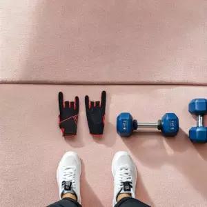 볼링장갑 아대 1세트 미끄럼방지 볼링 장갑 전문 통기성 스포츠 실리콘 그립 팜 남성 여성용 LXl 레드