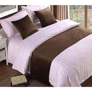 지위안 솔리드 벨벳 호텔 침대 러너 가정용 장식 발 스카프 19.5 x 70 인치, 커피