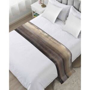 옴브레 브라운 침대 러너 스카프 킹 사이즈, 모던 추상 수채화 테라코타 아트 럭셔리 던지기 & 스카프, 트윈 풀 퀸 풋 침대, 베드룸 호텔 웨딩룸 장식, 94