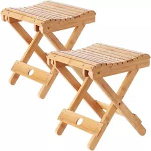 방민다 2팩 접이식 사우나 의자 벤치 샤워용 대나무 욕실용 면도 스텝 스파 나무 시트 완전히 조립됨