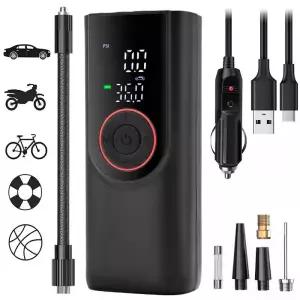 무선에어펌프 공기주입기 무선 타이어 공기 주입기 펌프 6000mAh 전기 휴대용 차량용 에어 컴프레서 고속