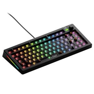 영광스러운 게임 - gmmk 3 베어본 키보드 모듈식 ), 게이밍 키보드, 가능 시스템, 75% 사운드 폼, 키트(노브 개스킷 핫스왑 스위치 기계식 커스텀 mx, 알루미늄 댐핑 플레이트(블랙)