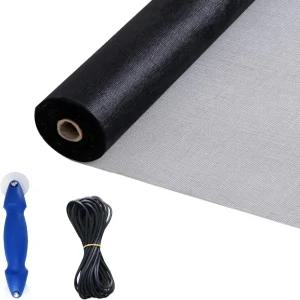 BafloTEX 섬유유리 스크린 메시 36 x84 롤링 도구가 있는 문과 창문 리테이너 스플라인 0.14 ×30 DIY