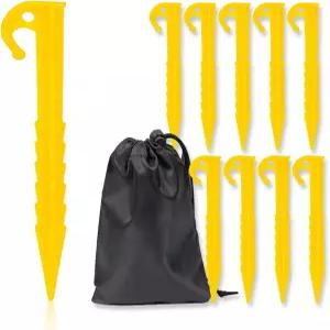 비치 블랭킷 타월 캠핑 및 야외 사용을 위한 보관 가방 헤비 듀티 모래 말뚝이 된 플라스틱 텐트 10팩