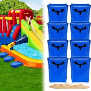 손잡이가 달린 튼튼한 야외 모래주머니 6개 50파운드 용량 6팩 - 안전하게 공기 주입식 바운스 하우징 워터