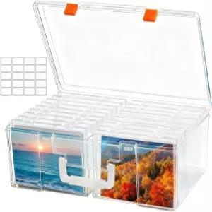 손잡이가 달린 NINU 사진 보관함 5인치 x 7인치 정리함 보관 용기 18 내부 케이스와 그림 예술 공예 바느질