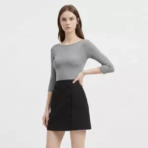 국산 여성 싸개단추 속바지 미니 스커트 NS-WSK-21184-블랙