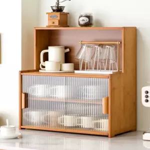 주방 홈카페 우드 원목 진열 찬장 홈카페수납장 주방수납장 장식장 컵 그릇 다용도 미니찬장