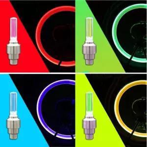 야간 안전 자전거 휠 라이트 바퀴 조명 밸브 램프 2개입