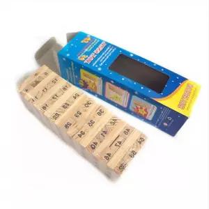 어린이 지능 발달 원목 블럭 쌓기 보드 게임 51P 나무 도미노