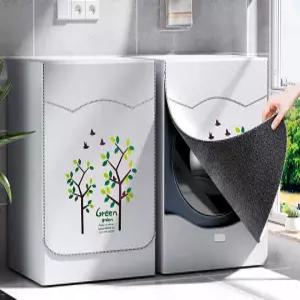 키밍 세탁기 커버 먼지방지 차단 패턴 방수 덮개 드럼 패드 소형 방진 가리개 받침대 먼지