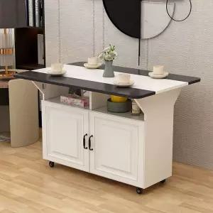 접이식 베이킹 작업대 바 이동식 홈바 확장형 흰색 연장 선반 주방 식탁 테이블