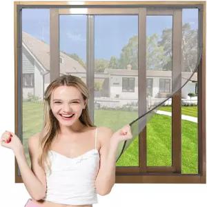 네티이지 조절 가능한 DIY 마그네틱 윈도우 화면 최대 32인치 x 24인치 작은 회색 프레임 유리 섬유 메쉬와