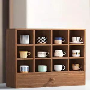 찻장 원목 그릇장 보관함 컵 찬장 미니 진열장 컵 주방 찻잔 상부장