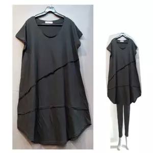 빅사이즈 원피스형 롱티셔츠 블랙 b505