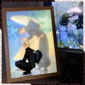 고죠피규어 사토루 주술회전 Jujutsu Kaisen Led 사진 프레임 라이트 애니메이션 그림 데코 아트 페인팅 야