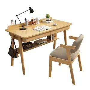 안방책상 좁은책상 조립형책상 800mm 서랍 1급 원목 거실