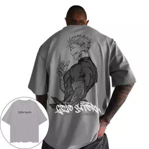 고죠피규어 사토루 주술회전 Jujutsu Kaisen 애니메이션 Satoru Gojo 여름 남성 코튼 티셔츠 Y2k 하라주쿠