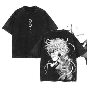 고죠피규어 사토루 주술회전 Jujutsu Kaisen Gojo Satoru 티셔츠 남성 여성 의류 하라주쿠 빈티지 워시 오