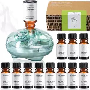 베다 틴다 향 무수 디퓨저 12팩 호텔 향수 오일 가정용 배터리 작동 네뷸라이징 5성급 영감을 받은 럭셔리