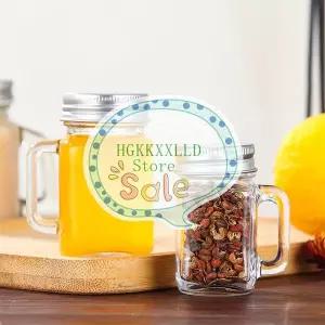 호환  40ml 메이슨 자병 잼 꿀 휴대용 누수 방지 커피 우유 주스 병뚜껑 포함 가정 파티 바 보드카 주류용