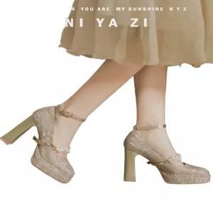 웨딩 통굽 여성 구두 촬영용 신부 파티 하이힐 드레스슈즈