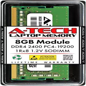 CT8G4SFS824A용 A-Tech 8GB RAM 교체 DDR4 2400MHz PC4-9200 CL7 SOM Rx8 2V 비ECC SO-M 260핀 노트북