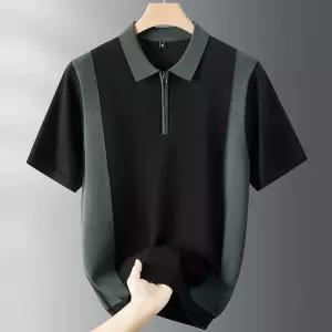 니트 가을 남성패션 반집업 통통 배색 칼라넥 터틀넥 빅사이즈 반팔 DL2