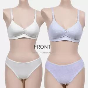 3단계 A컵 주니어용 몰드 브라 팬티 세트 십대 성장기 75A 심플 코디