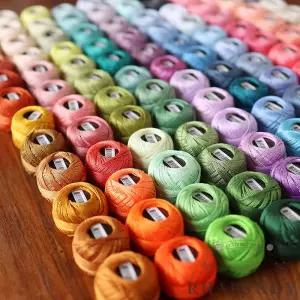 왁스실 랩소디 8 진주 면 뜨개질 자수 공예 바늘 크로스 스티치 이집트 면화 Mercerized 12 공 세트