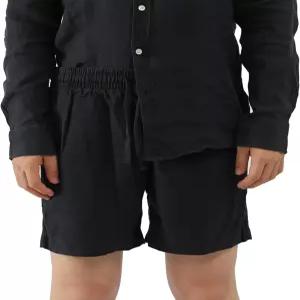 남성용 린넨 반바지 밴딩 팬츠 여름 시원한 통기성 편안한 루즈핏 캐주얼 5부 하프 외출복 홈웨어 데일리룩