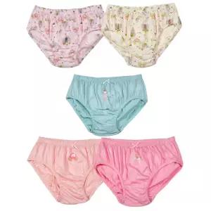 레이온 혼방 여아 리본 삼각 팬티 5종 세트 여고생 초등고학년 선물