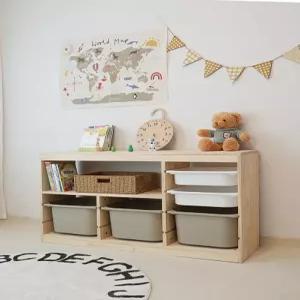 원목 진열장 선반 벽걸이 진열대 엔틱 책장 교구함 모듈