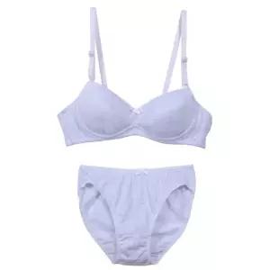 주니어 리본 와이어브라 팬티세트 3단계 A컵 10대여자속옷 일상 코디