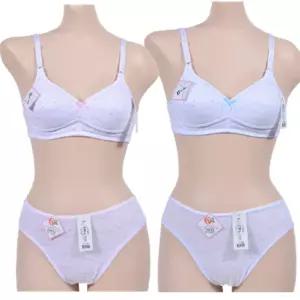 시원한 2단계 B컵 주니어 브라 팬티 세트 편안함 10대여자 큐티 코디