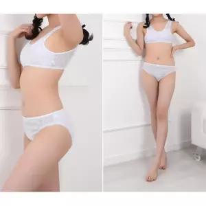 주니어 1단계 A컵 메쉬 브라 팬티 세트 큐트 11-13세 여아동 러블리