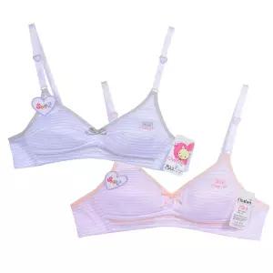 스트라이프 패턴 주니어 2단계 통기성 AA컵 브라 데일리 10대 심플