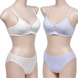 편한 주니어 노와이어 3단계 A컵 브라 팬티 세트 청소년 심플 깔끔