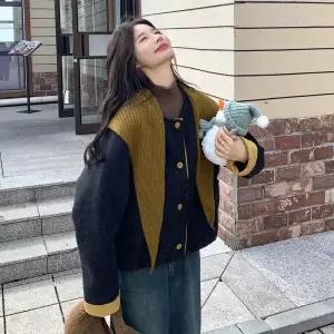 회색 모직 다크 코트 케이프 끈 여자코트 원템1