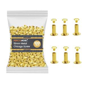 [미국배송] 공연자 - 시카고 나사 포스트 바인딩 20팩 스크랩북 사진 앨범 가죽 수리를 위한 13MM 황동 도금 금속