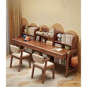 2인용 원목 책상 쌍둥이 사무용 더블 데스크 스트레이트 엣지 트윈 스터디 책상 아이방 스터디룸 공부 책상 튼튼한 프레임 2인 책상