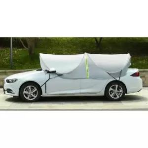 자동차 차양막 지붕 올인원 차우산 차량썬가드 블루 캠핑