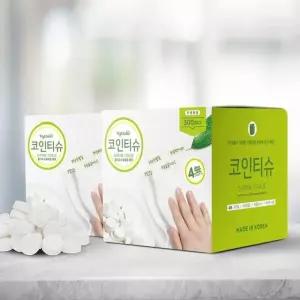 캠핑 여행용 코인티슈 압축 일회용 화장지 300개 2팩 주방용품