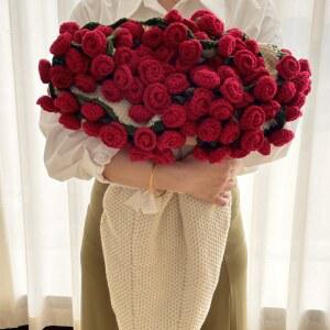 장미 꽃다발 담요 러그 1.6m DIY 색 패키지 48시간 데스크탑 완성품 뜨개질