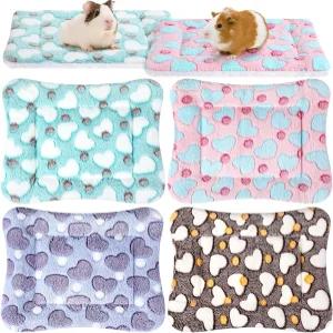 투안세 4팩 기니 피그 침대 매트 침구용 토끼 겨울 패드 실내용 따뜻한 소형 동물 매트레스 플리스