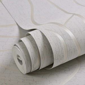 53cm 미니멀리스트 현대 유럽 스타일 부직포 벽지 3D 곡선 스트라이프 장식 룸 배경 벽 스티커