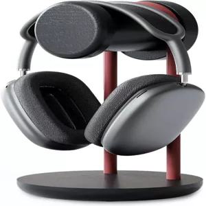 원목 알루미늄 헤드폰 거치대 책상용 헤드셋 스탠드 하단 트레이 수납 베이스 포함 게이밍 데스크테리어